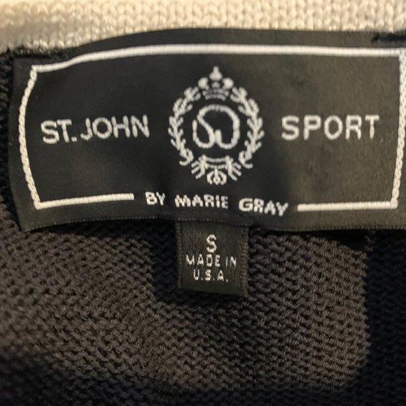 St John Sport sleeveless black with white trim sheath, size S - Picture 5 of 5